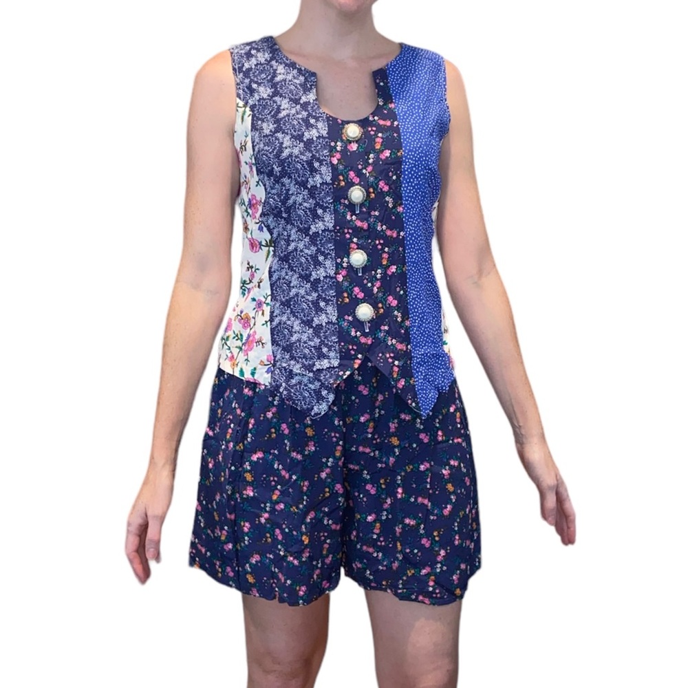 Vintage 80s-90s Two Piece Shorts Set, small, floral, summer